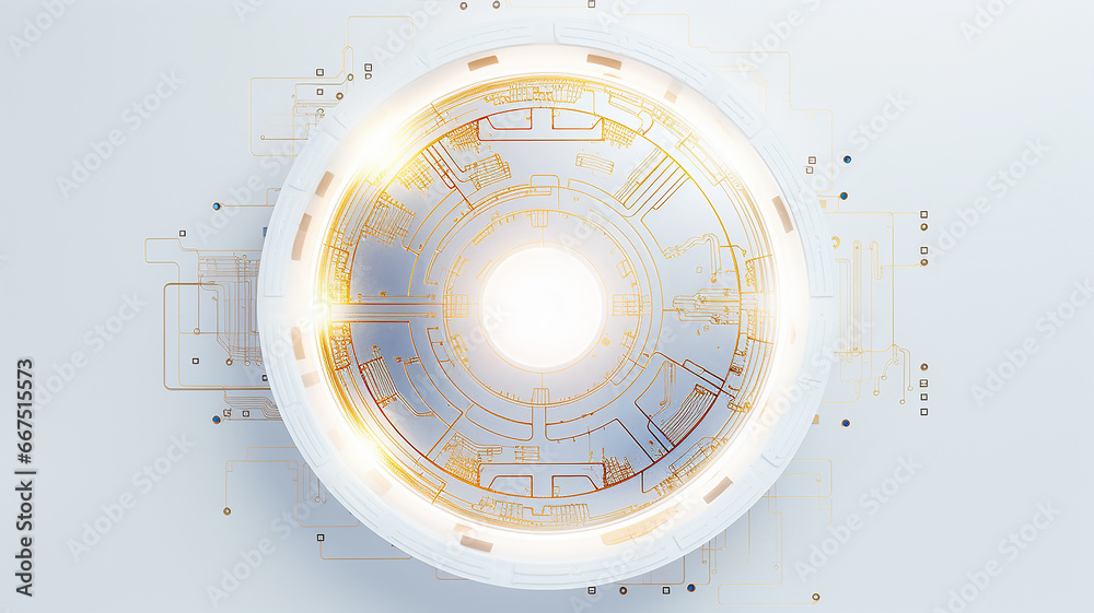 Aufkleber white computer chip light fluorescent button isolated on the background computer graphics website design
