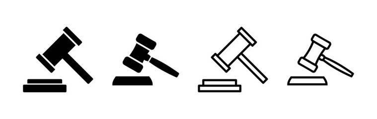 Gavel icon vector. judge gavel icon. auction hammer