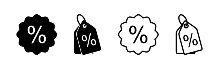 Discount icon vector. shopping tags. percentage icon