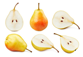 Pear collection isolated on white background