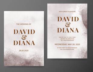 Wedding invitation with abstract watercolor background