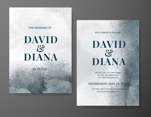Wedding invitation with abstract watercolor background