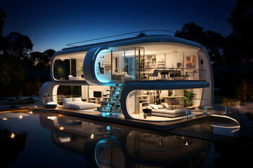Obraz premium Futuristic smart home.