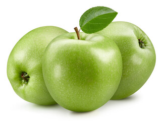 Fresh green apple isolated on white background