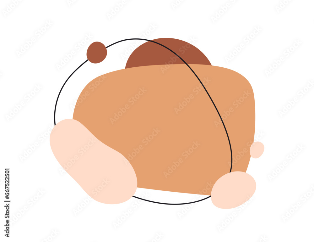 Leinwandbilder Organic shapes, natural fluid elements design. Text background from fluid minimal geometric overlapping circles. Modern trendy organic dynamic composition. Isolated flat graphic vector illustration