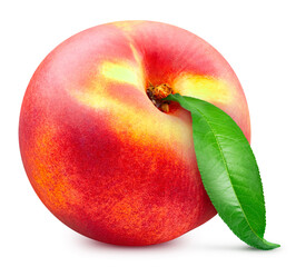 Peach isolated on white background