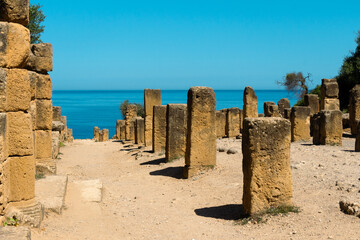 Ruins of the Roman Archeological Park of Tipaza ( Tipasa ), Algeria.