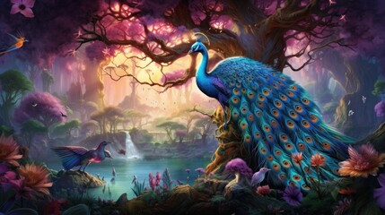 Mythical Forest Fantasy Luminous Creatures & Enchanted Flora