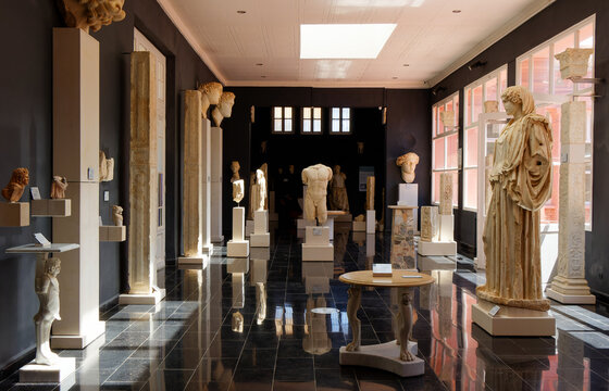 Cherchell, Algeria, 10 23 2023 : roman sculptures in the National Public Museum of Cherchell.