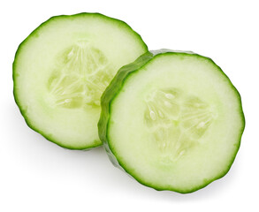 Fresh organic cucumber isolated clipping path