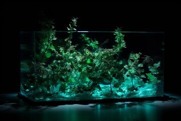 Luminous submerged flora. Generative AI