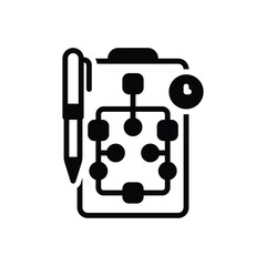 Black solid icon for planning