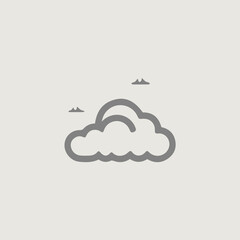 雲をシンボリックに用いたシンプルかつスタイリッシュなロゴのベクター画像