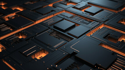 3d illustration Circuits and motherboards background