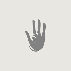 軍手をシンボリックに用いたシンプルかつスタイリッシュなロゴのベクター画像