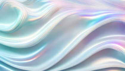 Abstract background of shiny bright pale whitish iridescent big waves