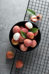 Lychee, concept of fresh and ripe exotic food