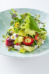 green salad on the white