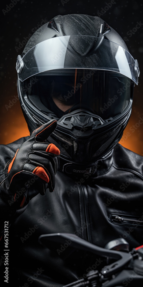 Poster a person wearing a helmet and gloves holding a pair of scissors. this image can be used to depict sa