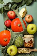 The concept of buying ingredients for preparing autumn dishes.