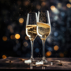 Two Glasses of Champagne: A Toast to Elegance