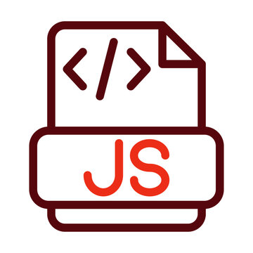 Javascript Thick Line Two Colors Icon Design