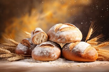 Composition of fresh, appetizing bread