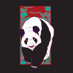 panda bear illustration design for sukajan is mean japan traditional cloth or t-shirt with digital hand drawn Embroidery Men T-shirts Summer Casual Short Sleeve Hip Hop T Shirt Streetwear 