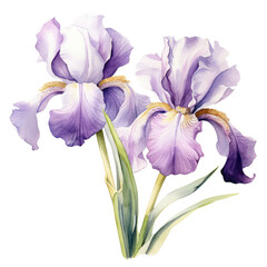 Lilac Watercolor Illustration on White Background
