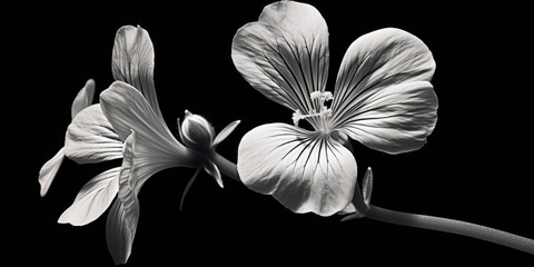 A black and white photo of a flower. Suitable for various uses