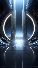 Intense, sci-fi vertical background with glowing pillars. Ideal for futuristic backgrounds.