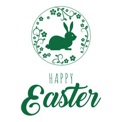 Christ is Risen. Easter bunny. Greeting card. Vector on white background.