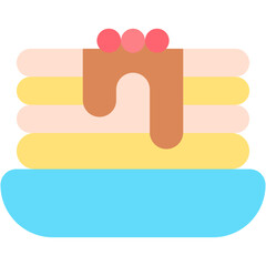 Vector Icon Pancakes, Sweet, Dessert, Food, French, baker