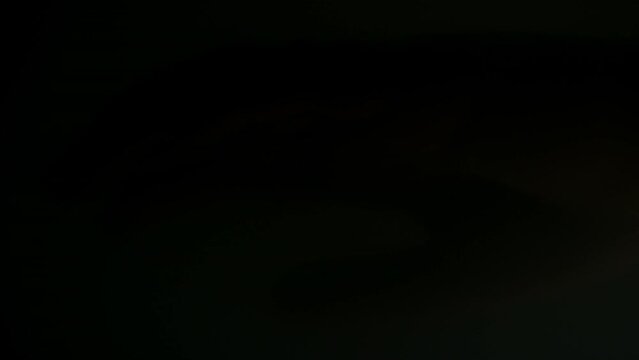 Macro closeup of hand of unrecognizable lab growing baby floating in dark artificial womb with opaque lab bade amniotic fluid illuminated with flashlight