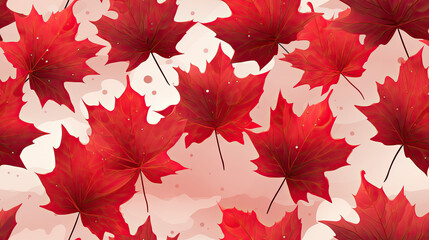 Autumn's Fiery Embrace: Red Maple Leaves Creating a Vibrant Background - Generative AI