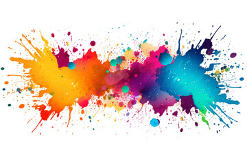 Colorful Paint Splatter Clipart on transparent background.