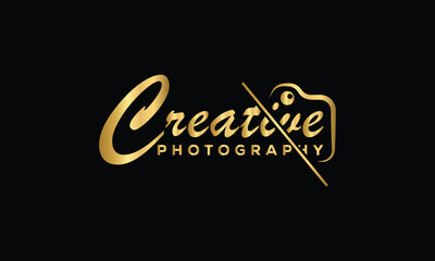 Abstract photography logo, camera icon, dslr symbol, camera lens frame logo design vector. Trendy camera photography logo design. Wedding Logo 