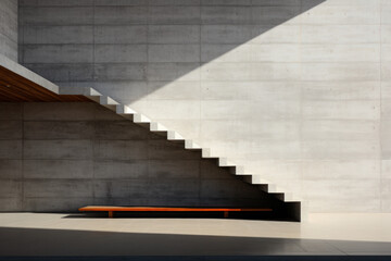 architecture minimaliste et moderne d'un grand escalier, espace pour texte