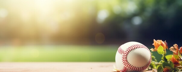Generative AI : Baseball on the Pitchers Mound - obrazy, fototapety, plakaty