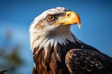 Obraz premium Generative AI : Portraits and Close Ups Of Bald Eagle