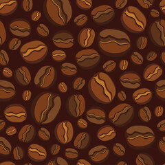 coffee beans seamless pattern