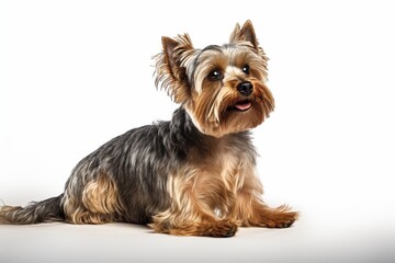 Generative AI : Scruffy adult blue gold Yorkshire terrier dog