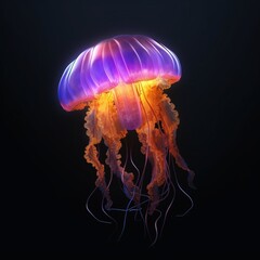 Generative AI : Jellyfish floating in the sea