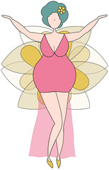 Dancing woman in carnival outfit