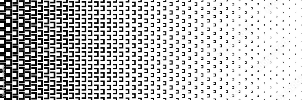Aufkleber horizontal black halftone of  square block design for pattern and background.