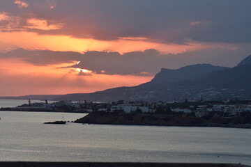 Crete summer 2023 Coast at sunset