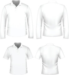 blank white polo shirt template vector