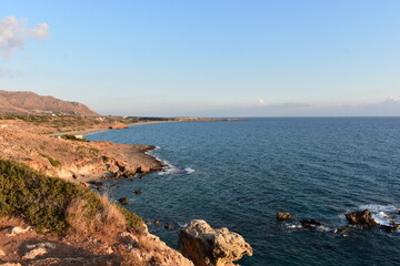 Fototapeta na wymiar Crete summer 2023 Coast at sunset