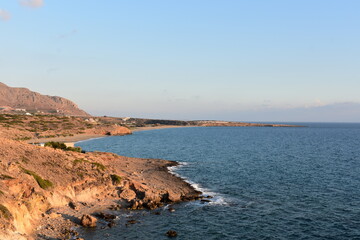 Crete summer 2023 Coast at sunset