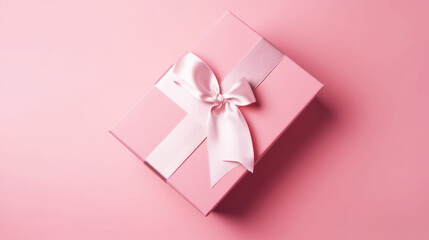 Holiday pink background with gift